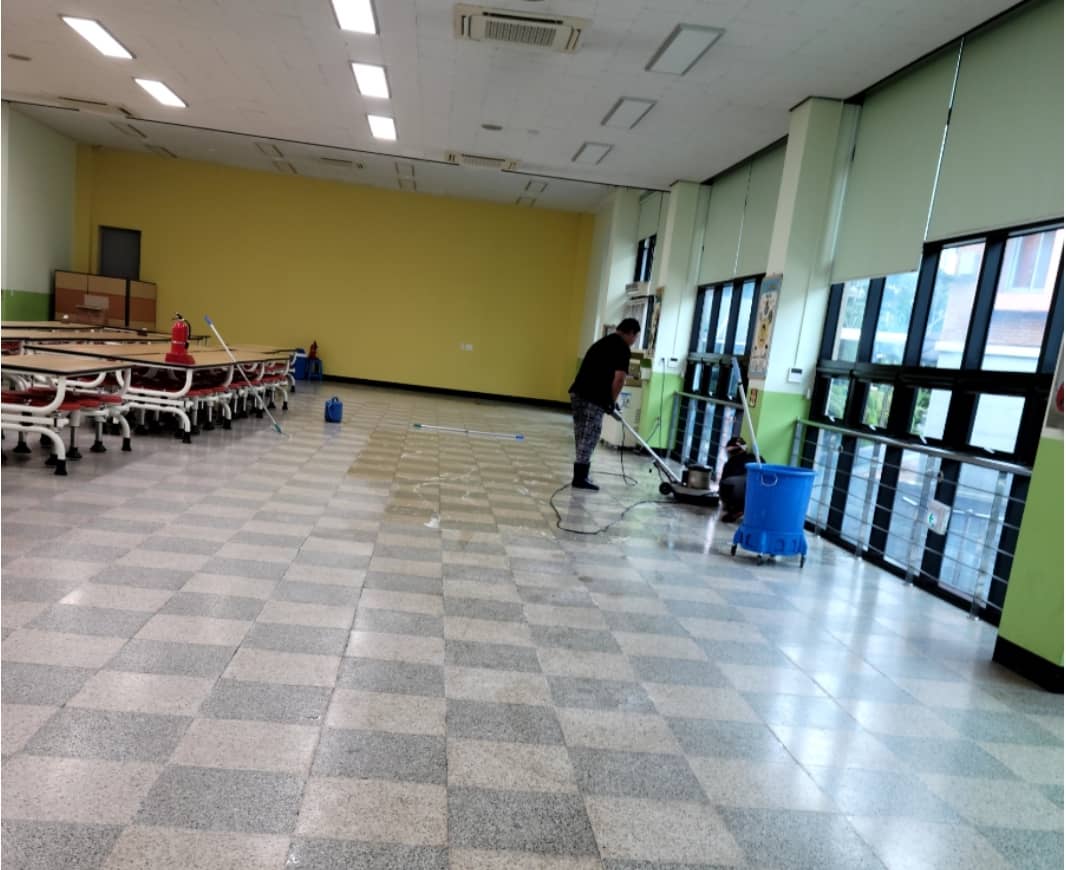 양주 테라조 타일 왁스코팅 두번째 작업사진