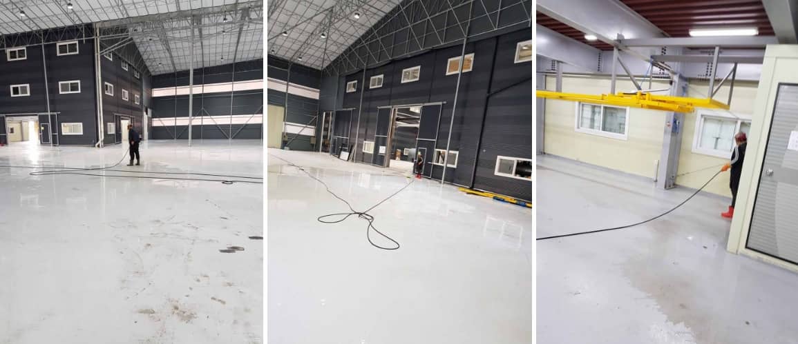 김포공장창고 1000평 바닥물청소 작업사진