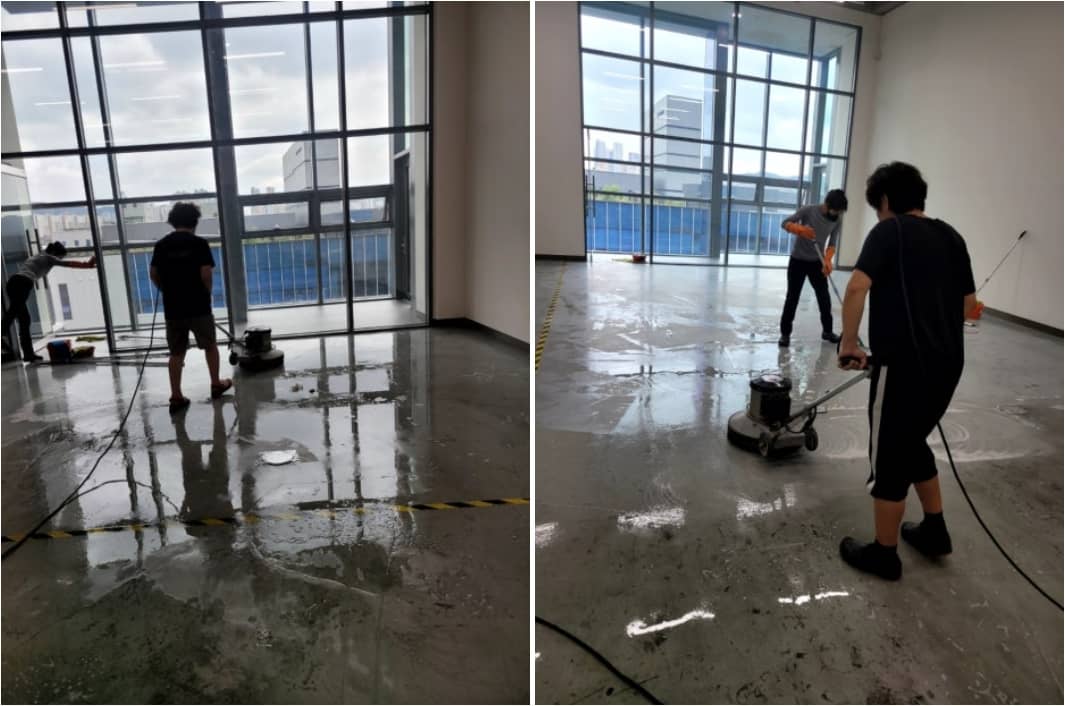 남양주 사무실 바닥 원상복구 청소 완료 모습