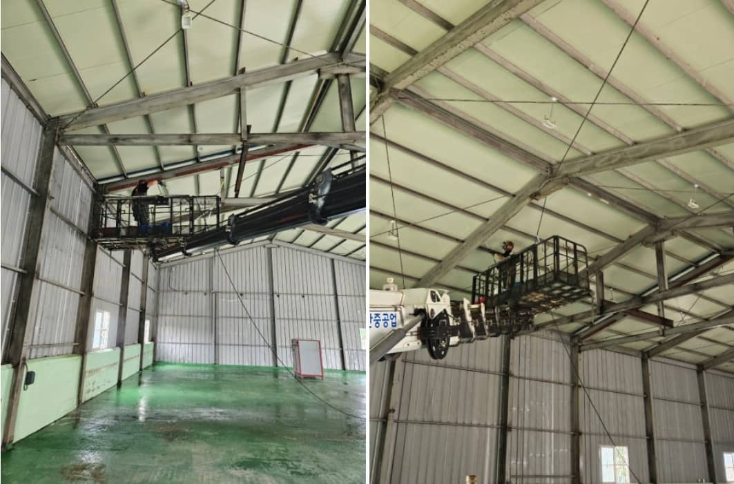 일산 창고 천장 곰팡이 제거 전문 청소 작업