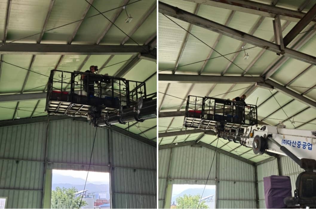 일산 창고 벽면 곰팡이 제거 클리닝 작업